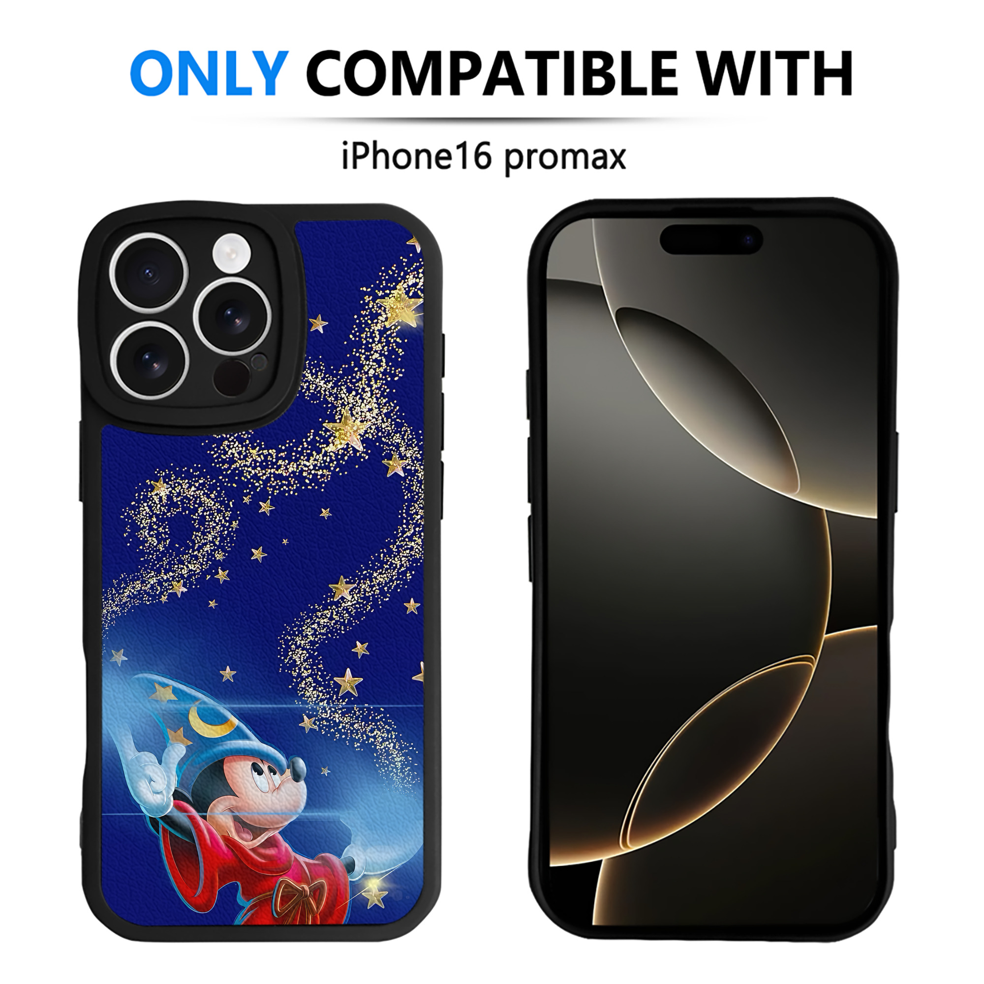 （画像用） ミッキーマウス Mickey Mouse 【iPhone 16シリーズ対応】シリコンスマホケース（レザー調） 材質：シリコン